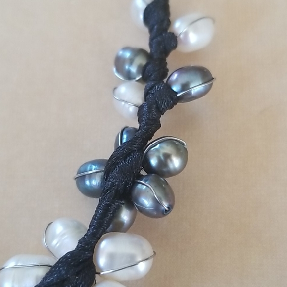 Handmade Wire Wrapped Freshwater Pearl Necklace - Picture 6 of 8